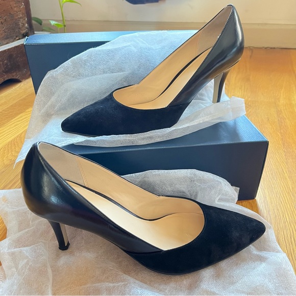 Cole Haan Shoes - Cole Haan Suede and Soft Leather Black Pump